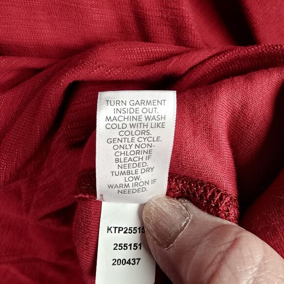 J Jill Tunic 3X Red Cotton Blend V Neck Soft Relaxed Long Sleeve Oversized Fall - Picture 8 of 11